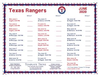 texas rangers june schedule